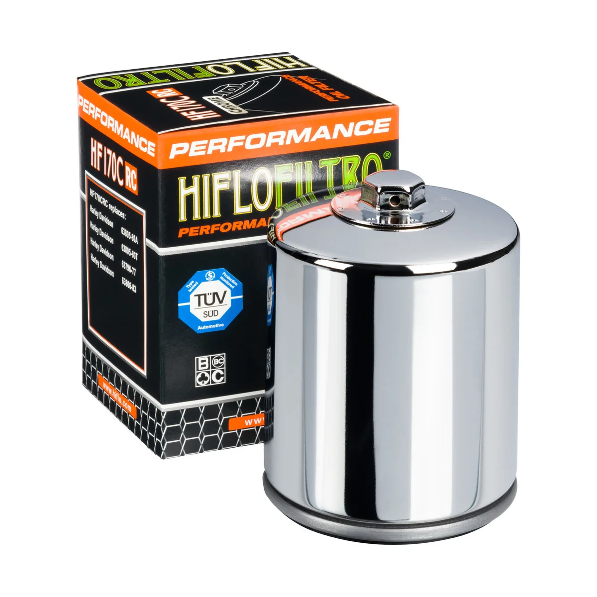 Hiflo Harley Davidson 883, 1000, 1200 Krom Performans Yağ Filtresi