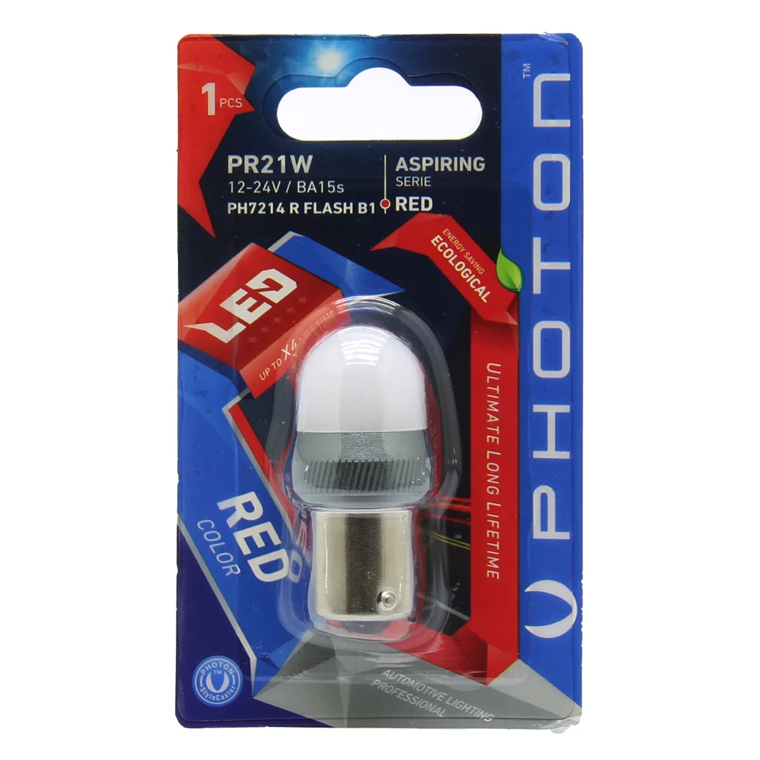 PHOTON P21W/R5W/R10W 12-24V KIRMIZI FLASH (TEKLİ BLİSTER)
