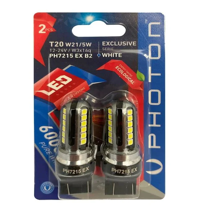 PHOTON T20 W21/5W EXCLUSIVE 12V-24V LED(2Lİ BLİSTER)